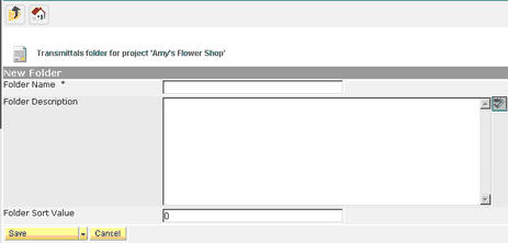 Create a Folder Screen Tansmittals